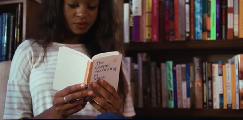 Manuscripts: The Bible in individual, pocket-sized volumes seen in a promotional video on Kickstarter, October 2017.