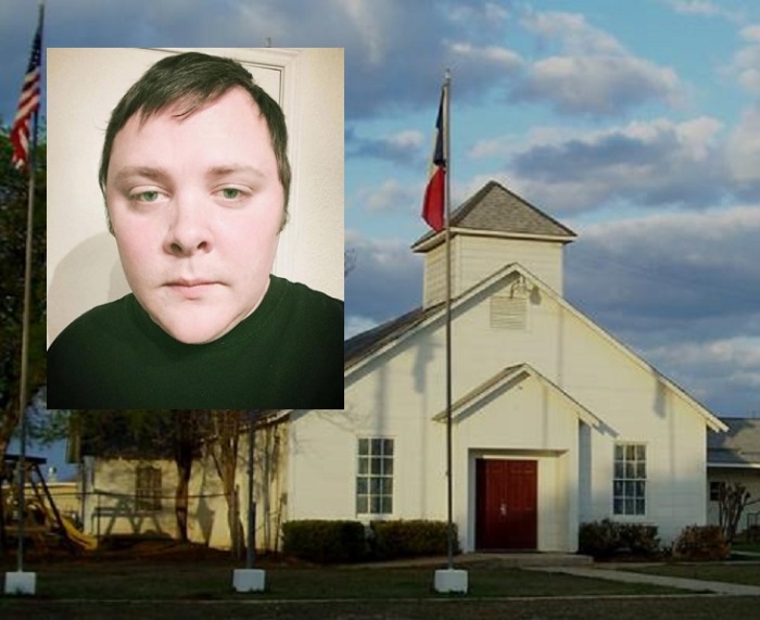 The late Devin Patrick Kelley, 26 (inset) gunned down 26 people and injured at least 20 more at First Baptist Church of Sutherland Springs, Texas, on Sunday November 5, 2017.