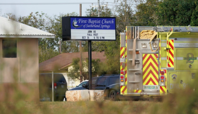 The site of a shooting at the First Baptist Church of Sutherland Springs, Texas, U.S. November 6, 2017.