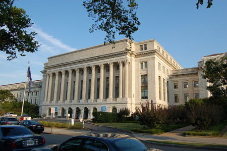 The U.S. Department of Agriculture Administration Building, also known as the Jamie L. Whitten Building.