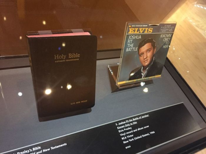 Elvis Presley's Bible sits on display at the Museum of the Bible in Washington, D.C., on Nov. 14, 2017.