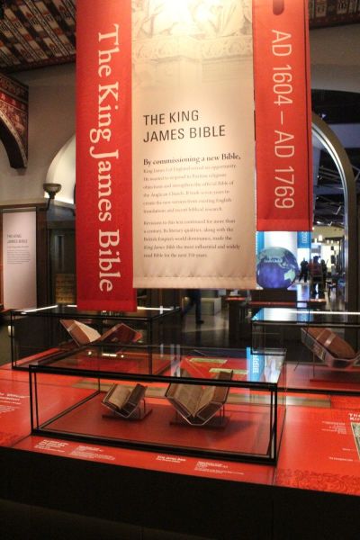 The King James Bible display at the Museum of the Bible in Washington, D.C.