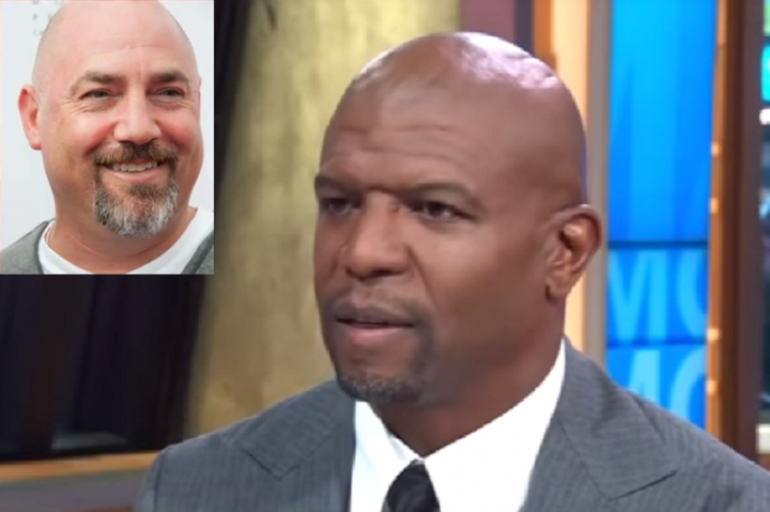 Actor Terry Crews and Hollywood executive Adam Venit (inset).