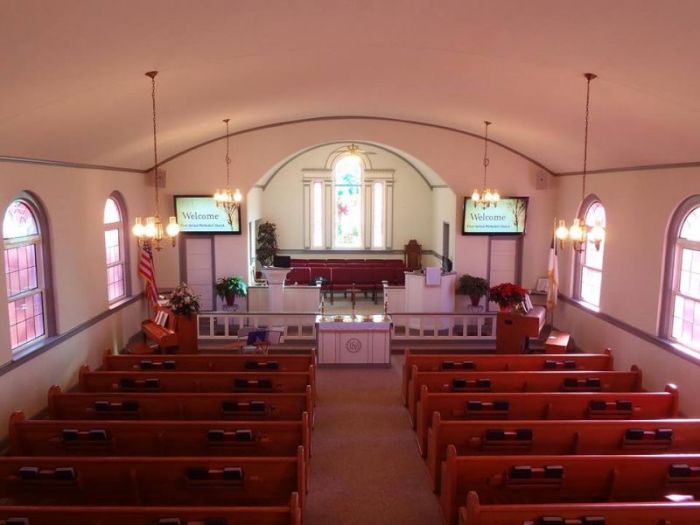 Inside the First United Methodist Church in Tellico Plains, Tennessee.