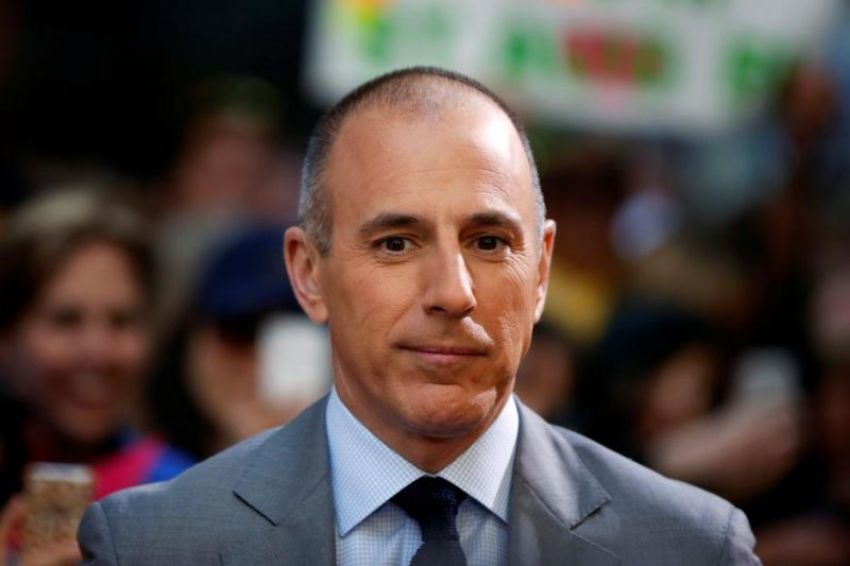 Host Matt Lauer pauses during a break while filming NBC's 