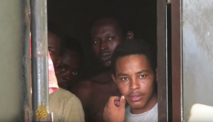African migrants held as slaves In Libya, Africa, August 2017.
