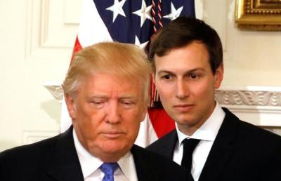 U.S. President Donald Trump and his senior advisor Jared Kushner arrive for a meeting with manufacturing CEOs at the White House in Washington, DC, U.S. February 23, 2017.