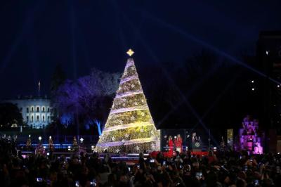 Credit : President Donald Trump and first lady Melania Trump attend the National Christmas Tree Lighting and Pageant of Peace ceremony last December 1, 2017.