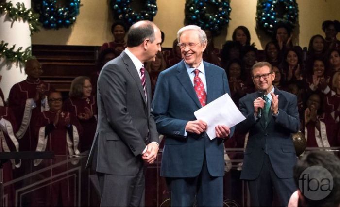 Charles Stanley (R) and his successor, Dr. Anthony George.