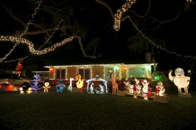 nativity, christmas lights