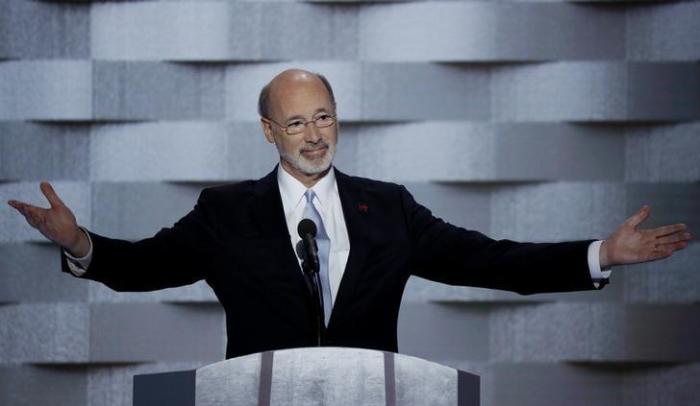 Pennsylvania Governor Tom Wolf speaks on the final night of the Democratic National Convention in Philadelphia, Pennsylvania, U.S. July 28, 2016.