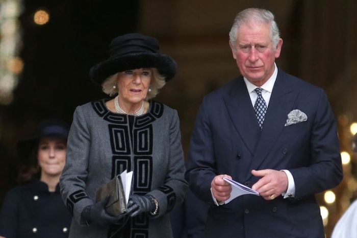 Prince Charles and The Duchess of Cornwall leave St Paul's Cathedral after a memorial service in honor of the victims of the Grenfell Tower fire, in London December 15, 2017.