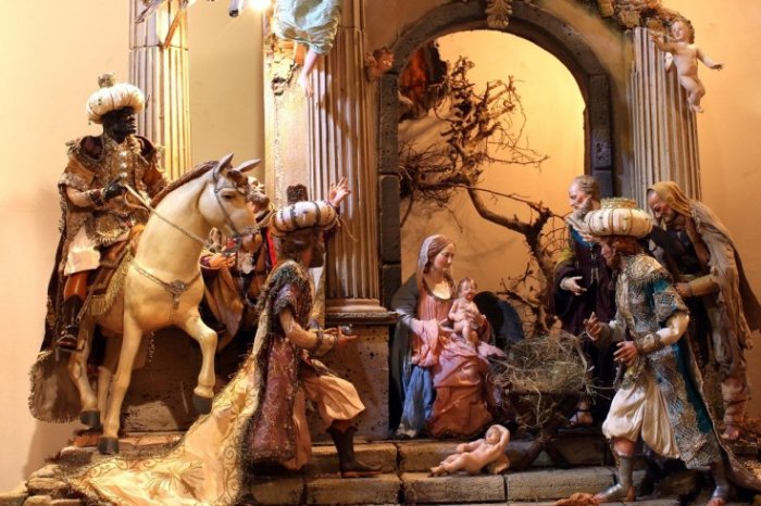 A traditional Italian Nativity scene.