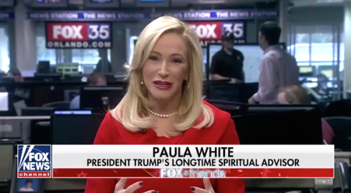 Paula White, a spiritual adviser to President Donald Trump, speaks on Fox News, Dec. 25, 2017.