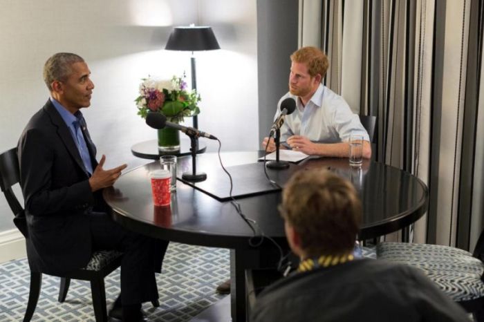 Britain's Prince Harry is seen interviewing former U.S. President Barack Obama, in Canada, in a 'Today Programme' exclusive, in this undated still image taken from video and received via 'The Today Programme on the BBC Radio 4' in London, Britain on December 27, 2017.