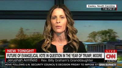 Jerushah Armfield, granddaughter of Billy Graham, in a CNN interview posted on December 26, 2017.