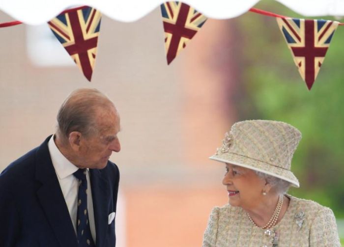 Britain's Queen Elizabeth and Prince Philip visit Pangbourne College near Reading, May 9, 2017.