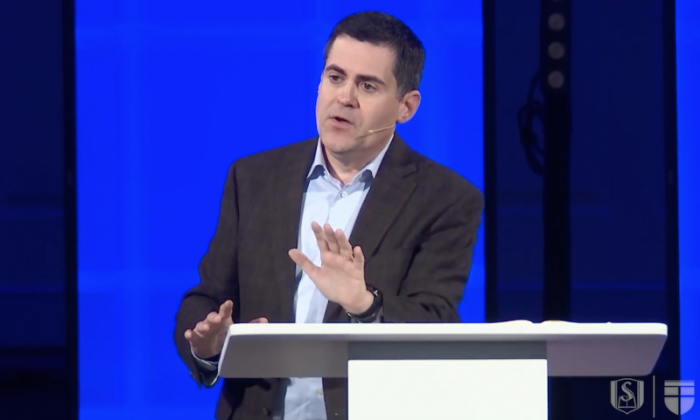 Russell Moore, president of the Ethics & Religious Liberty Commission of the Southern Baptist Convention, preaches in November 2017.