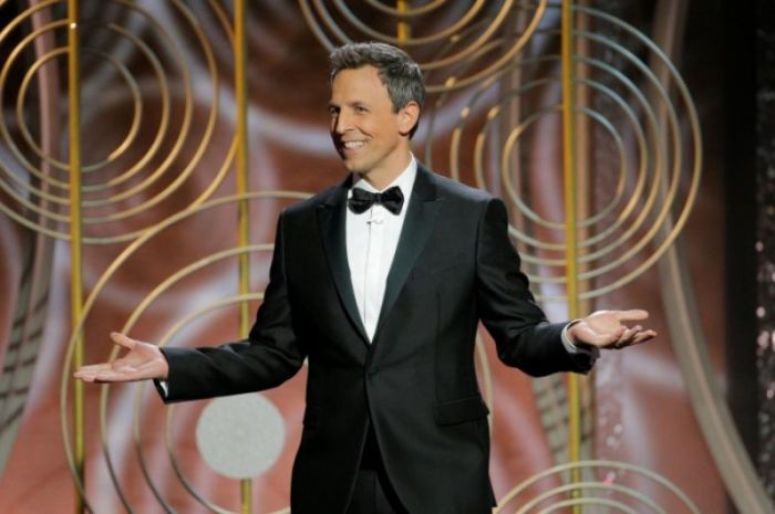 Seth Meyers hosts the 75th Golden Globe Awards in Beverly Hills, California, U.S. January 7, 2018.