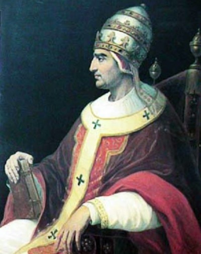 A nineteenth century portrait of Pope Gregory XI (1329-1378), who moved the papacy back to Rome, Italy from Avignon, France in 1377.