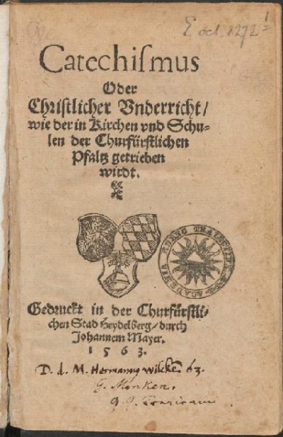The Heidelberg Catechism, an influential Protestant confessional document from 1563.