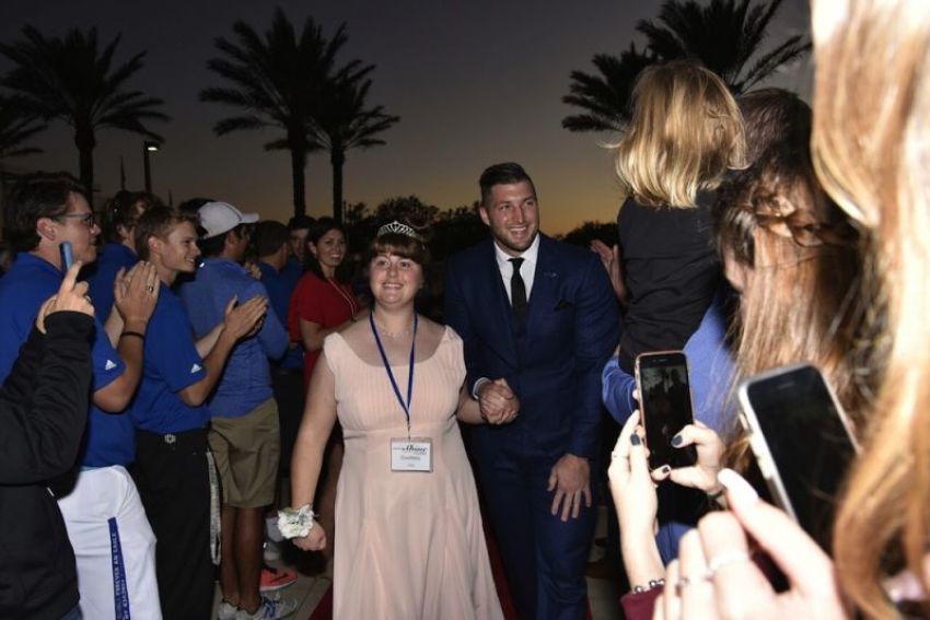 Tim Tebow attends the "Night To Shine" special needs prom event on February 9, 2017.