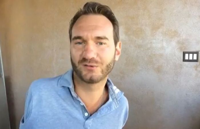Nick Vujicic in a Facebook video posted on January 12, 2018.