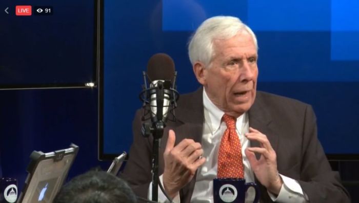 Former Republican Congressman Frank Wolf of Virginia speaks during an episode of Tony Perkins' Washington Watch at the Family Research Council headquarters in Washington, D.C. on Jan. 16, 2018.