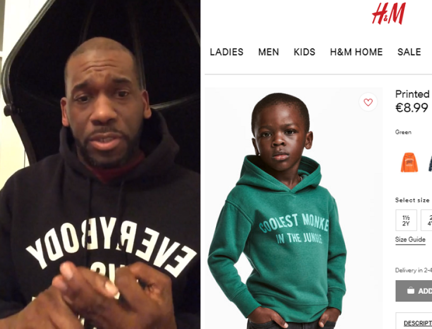 Pastor Jamal Bryant (L) has called for a boycott of global retail chain H&M for using a black child to promote a hoodie with the slogan "Coolest Monkey in the Jungle."