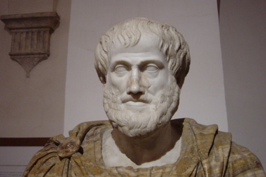 Bust of Aristotle. Marble, Roman copy after a Greek bronze original by Lysippos from 330 BC/National Museum of Rome, in this undated photo.