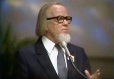 Notable Christian author and philosopher Francis A. Schaeffer delivering remarks at the Coral Ridge Presbyterian Church, Fort Lauderdale, Florida in 1982.
