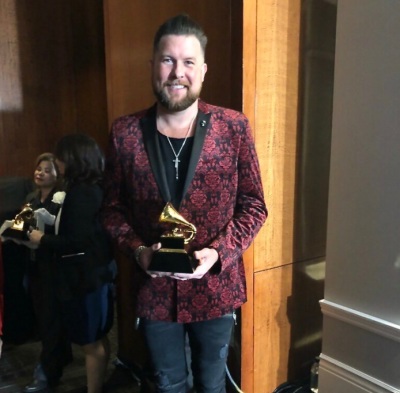 Contemporary Christian music star Zach Williams with his 2018 Grammy award for 'Best Contemporary Christian Music Album.'