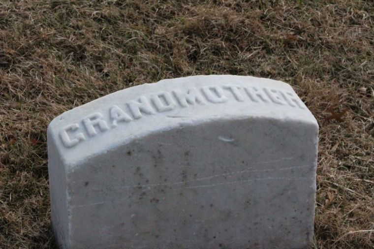 The only inscription on a gravestone believed to mark the spot where Elizabeth Tilton's remains are buried in Greenwood Cemetery in Brooklyn, New York, is the word 'GRANDMOTHER.'