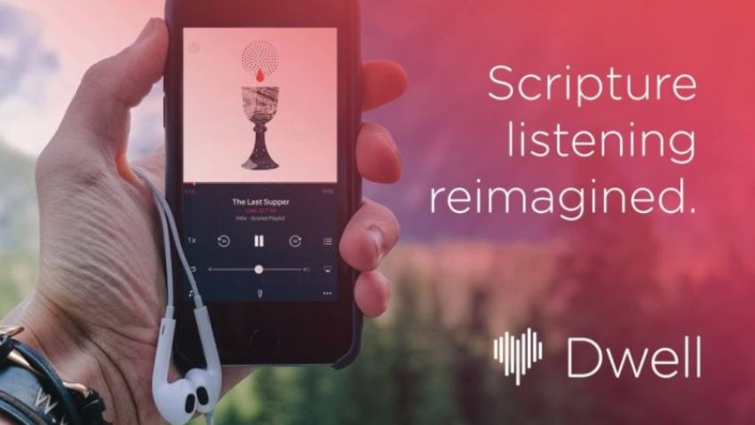 Dwell Scripture Listening App ad on social media.