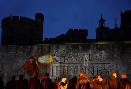 Fans wait for guests to arrive at the world premiere of the television fantasy drama "Game of Thrones" series 5, at The Tower of London, in London, Britain March 18, 2015.