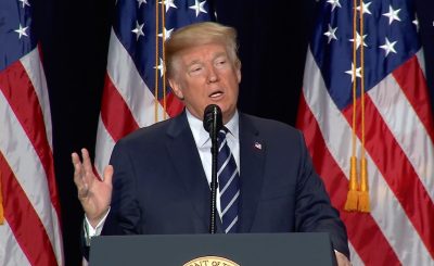 President Donald Trump speaks at the National Prayer Breakfast in Washington, D.C., Feb. 8, 2018.