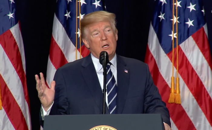 President Donald Trump speaks at the National Prayer Breakfast in Washington, D.C., Feb. 8, 2018.