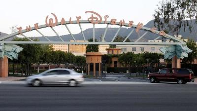 The signage at the main gate of The Walt Disney Co. is pictured in Burbank, California, May 7, 2012.