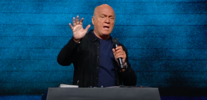 Greg Laurie of Harvest Ministries in California preaching in a sermon on February 11, 2018.