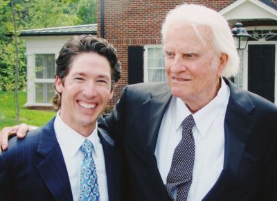 Lakewood Church lead pastor Joel Osteen with the Reverend Billy Graham.