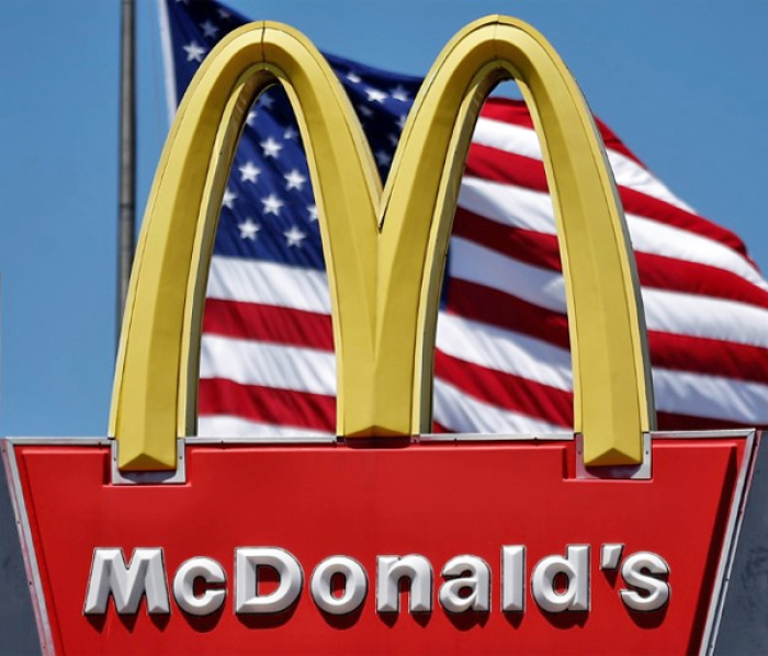 The logo of McDonald's is seen in Los Angeles, California, U.S.