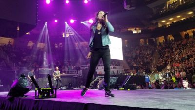 Mallary Hope sings at Winter Jam in Knoxville, Tennessee, February 23, 2018.