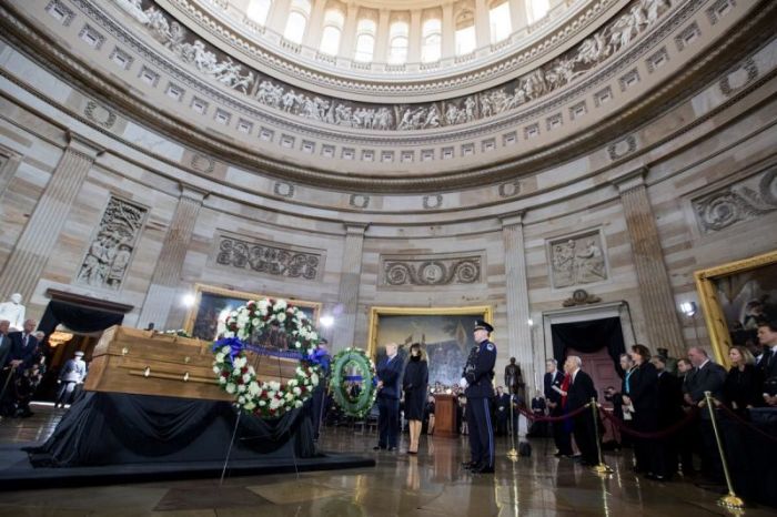 Billy Graham lies in honor at the U.S. Capitol, Feb. 28, 2018.