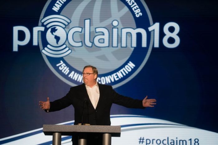 Saddleback Church Pastor Rick Warren speaks at the National Religious Broadcasters' 75th annual convention in Nashville, Tennessee, on Feb. 27, 2018.
