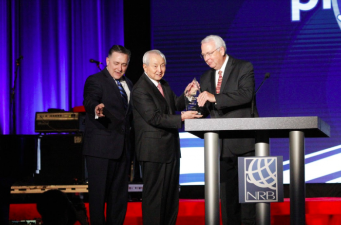 Billy Kim is inducted into the 2018 NRB Hall of Fame at Proclaim 18 in Nashville, Tennessee, on February 27, 2018.