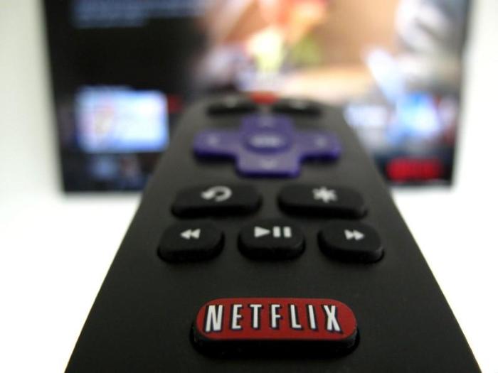 The Netflix logo is pictured on a television remote in this illustration photograph taken in Encinitas, California, U.S., on January 18, 2017.