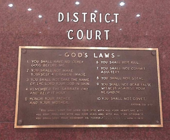 A Ten Commandments plaque that was formerly displayed in the St. Louis County courthouse in Hibbing, Minnesota was removed on March 5, 2018.