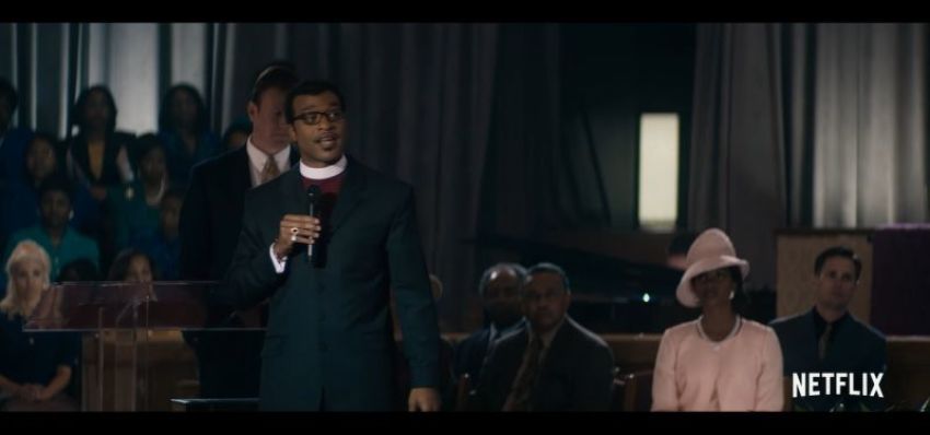 Chiwetel Ejiofor as preacher Carlton Pearson in the Netflix film "Come Sunday," scheduled for release on April 13, 2018.
