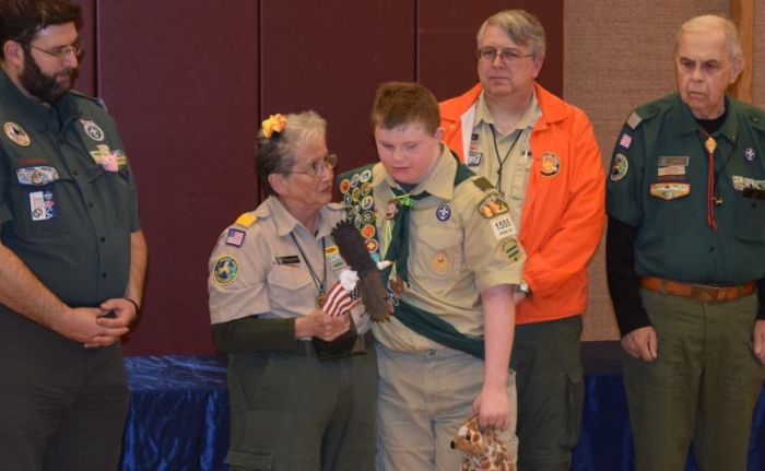 Logan Blythe with scout leaders