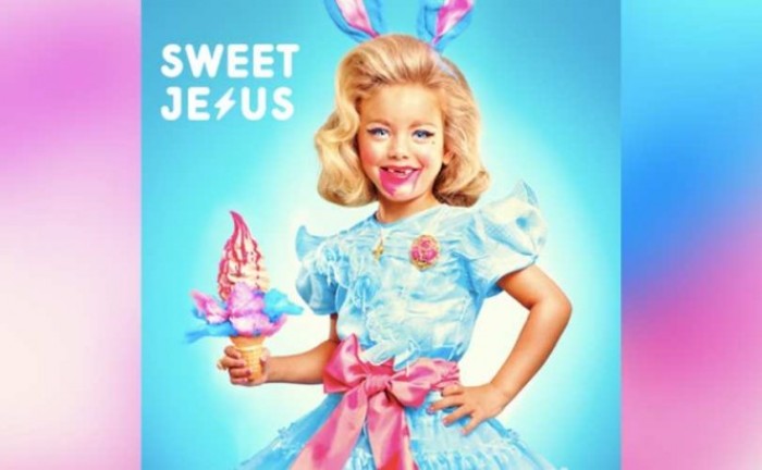 Ad for Sweet Jesus ice cream chain based in Toronto, Canada.